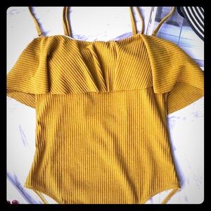 Small Cupshe Mustard Yellow swimsuit